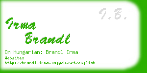 irma brandl business card